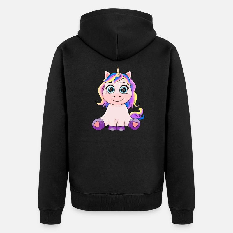 Licorne - Veste à capuche bio Premium Unisexe - noir