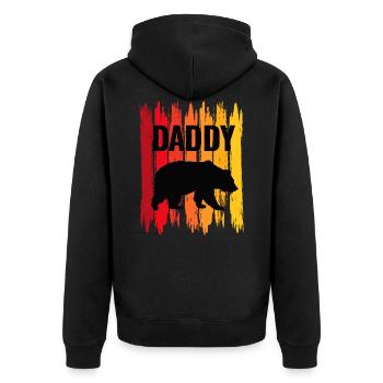 Strong Best Papa Bear Daddy Cool Gift Dad - Unisex Premium Organic Zip Hoodie - black - Back - Nico (187cm)
