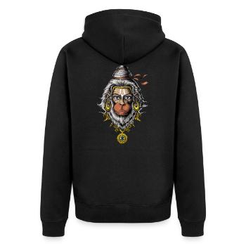 Hindu God Hanuman - Unisex Premium Organic Zip Hoodie - black - Back - Nico (187cm)