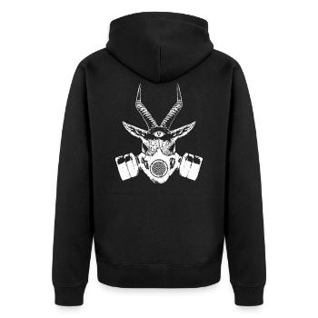 Apocalypsen Antilope - Unisex Premium Bio Zip Hoodie - Schwarz - Hinten - Nico (187cm)