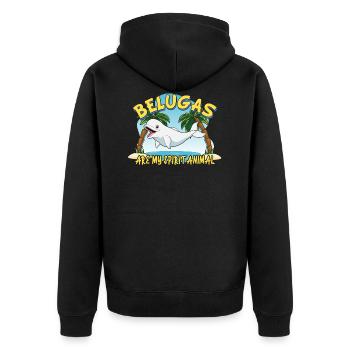 Béluga Baleine Bélugas Animal - Veste à capuche bio Premium Unisexe - noir - Dos - Nico (187cm)