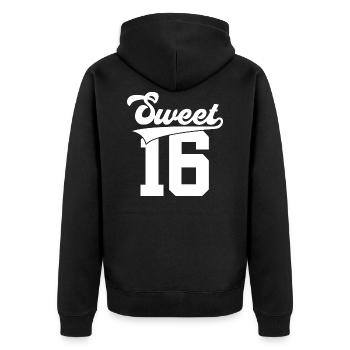 16ÈME ANNIVERSAIRE SWEET 16 SWEET SIXTEEN - Veste à capuche bio Premium Unisexe - noir - Dos - Nico (187cm)