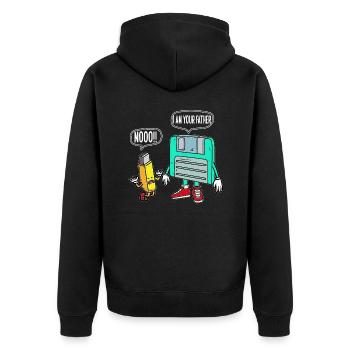 Retro It Nerd Je suis YOur Père Stockage de chemise - Veste à capuche bio Premium Unisexe - noir - Dos - Nico (187cm)