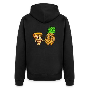 Pizza ANanas Hawaii chers amis - Veste à capuche bio Premium Unisexe - noir - Dos - Nico (187cm)