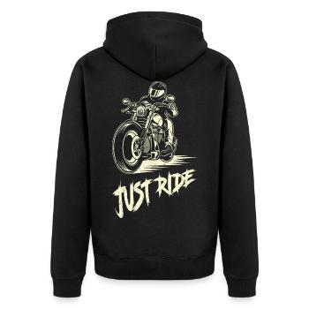 Biker motocyclistes moto vélo cyclomoteur - Veste à capuche bio Premium Unisexe - noir - Dos - Nico (187cm)
