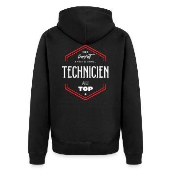 Technicien parfait et au top - Veste à capuche bio Premium Unisexe - noir - Dos - Nico (187cm)