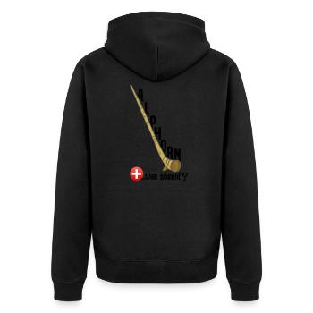 Alphorn Suisse était söscht - Veste à capuche bio Premium Unisexe - noir - Dos - Nico (187cm)