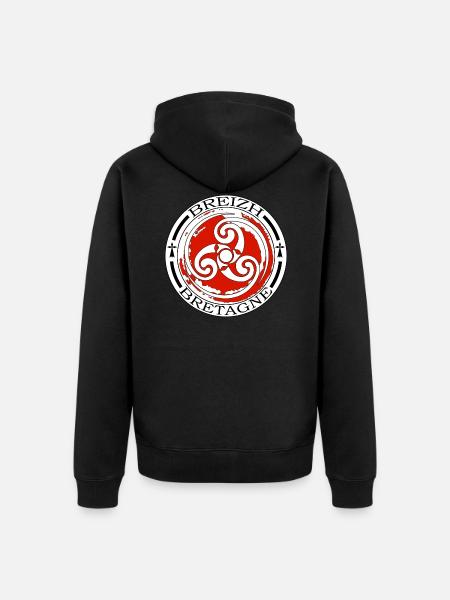 Brittany - Breizh - Unisex Premium Organic Zip Hoodie - black