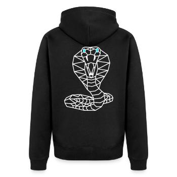 Ligne géométrique de serpent - Veste à capuche bio Premium Unisexe - noir - Dos - Nico (187cm)