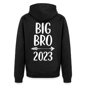 Big Brother 2023 Big Bro 23 - Unisex Premium Organic Zip Hoodie - black - Back - Nico (187cm)