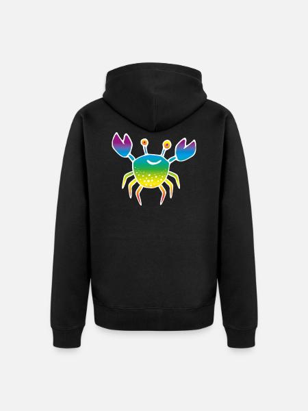 KREBS white rainbow 2 - Unisex Premium Organic Zip Hoodie - black