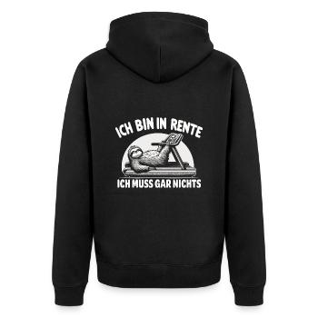 Rentner Geschenk Ruhestand Lustig Sport - Unisex Premium Bio Zip Hoodie - Schwarz - Hinten - Nico (187cm)