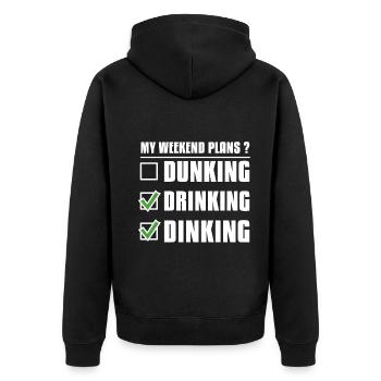 Pickleball Dinking Drinking - Unisex Premium Organic Zip Hoodie - black - Back - Nico (187cm)