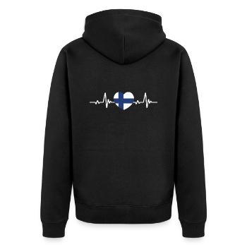 Finlande Suomi Drapeau finlandais - Veste à capuche bio Premium Unisexe - noir - Dos - Nico (187cm)