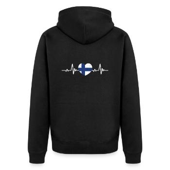 Finlande Coeur Finlande Suomi Drapeau finlandais Rétro - Veste à capuche bio Premium Unisexe - noir - Dos - Nico (187cm)