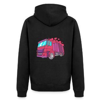 Garbage Can Garbage Truck Garbage Truck Garbage Man - Unisex Premium Organic Zip Hoodie - black - Back - Nico (187cm)