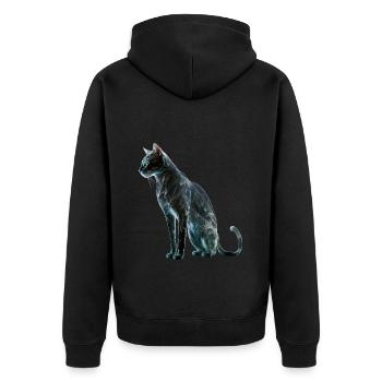 Chat Chat Motif Animaux Cadeau Art Animal Motif - Veste à capuche bio Premium Unisexe - noir - Dos - Nico (187cm)