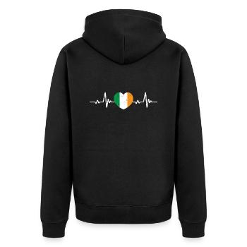 Irlande Coeur Drapeau irlandais Rétro - Veste à capuche bio Premium Unisexe - noir - Dos - Nico (187cm)