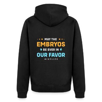 Ivf Retrieval Test Tube Artificial Insemination - Unisex Premium Organic Zip Hoodie - black - Back - Nico (187cm)