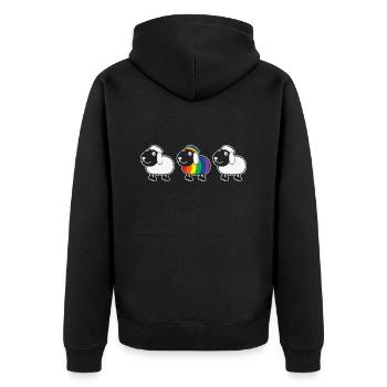 Arc en ciel être différent arc en ciel drapeau gay - Veste à capuche bio Premium Unisexe - noir - Dos - Nico (187cm)