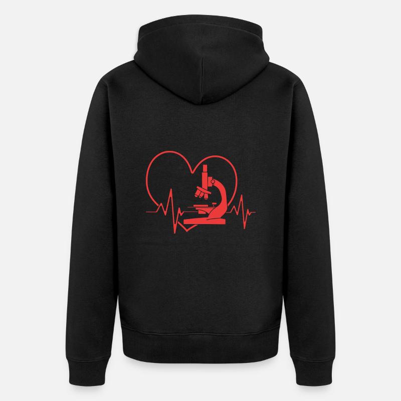 Structural formula molecule - Unisex Premium Organic Zip Hoodie - black