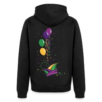 Carnaval Mardi Gras Fool Cap Balloons - Veste à capuche bio Premium Unisexe - noir - Dos - Nico (187cm)