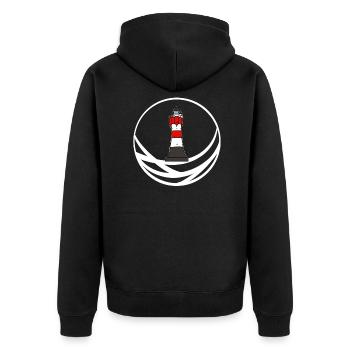Lighthouse red sand Wangerooge - Unisex Premium Organic Zip Hoodie - black - Back - Nico (187cm)