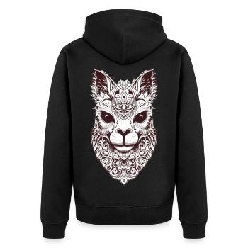 Masque de chat fascinant au design tribal - Veste à capuche bio Premium Unisexe - noir - Dos - Nico (187cm)