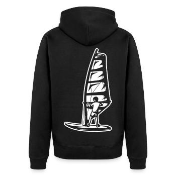 Garçon de planche à voile - Veste à capuche bio Premium Unisexe - noir - Dos - Nico (187cm)