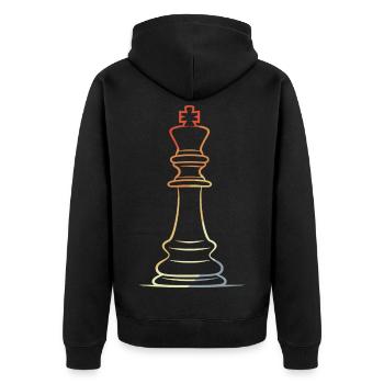 Chess Piece Line Art - Unisex Premium Organic Zip Hoodie - black - Back - Nico (187cm)