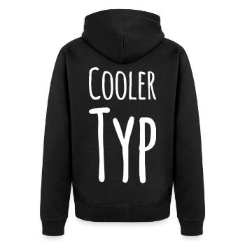 So sieht ein cooler Typ aus - Unisex Premium Bio Zip Hoodie - Schwarz - Hinten - Nico (187cm)