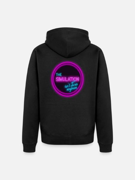The simulation isn‘t fun anymore. - Unisex Premium Bio Zip Hoodie - Schwarz