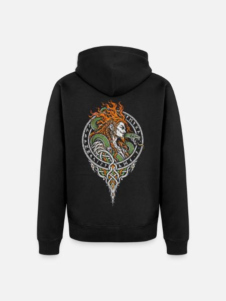 Der Gestaltwandler mit der Schlange - Unisex Premium Bio Zip Hoodie - Schwarz