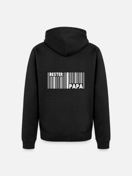 Bester Papa Vater Barcode - Unisex Premium Bio Zip Hoodie - Schwarz