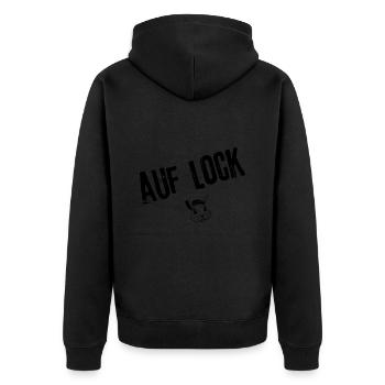 Temporäre Pause Styles | Jugendwort - Unisex Premium Bio Zip Hoodie - Schwarz - Hinten - Nico (187cm)