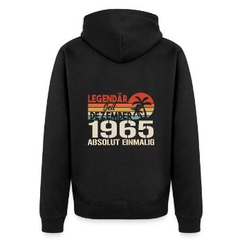 Legendär Seit Dezember 1965 Absolut Einmalig 1965 - Unisex Premium Bio Zip Hoodie - Schwarz - Hinten - Nico (187cm)