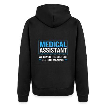 Medical Physician MFA - Unisex Premium Organic Zip Hoodie - black - Back - Nico (187cm)
