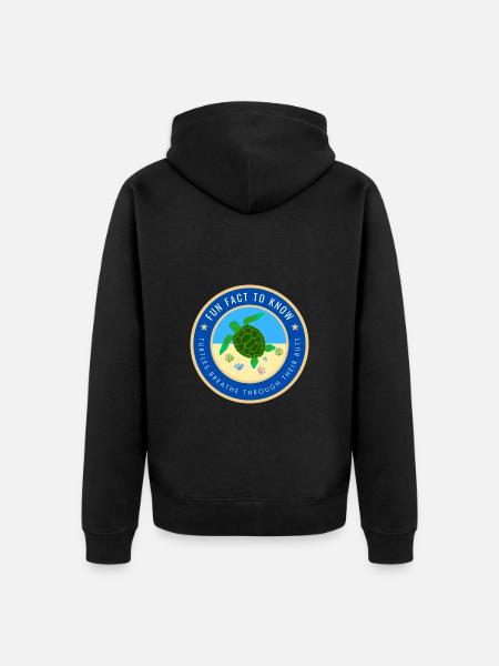 Fun Fact about Turtles - Unisex Premium Organic Zip Hoodie - black