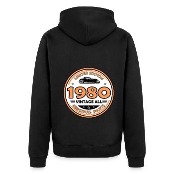Vintage 1980 - Veste à capuche bio Premium Unisexe - noir - Dos - Nico (187cm)