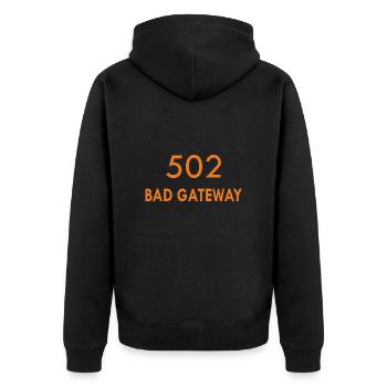 Error 502 Bad Gateway HTTP status code - Unisex Premium Organic Zip Hoodie - black - Back - Nico (187cm)