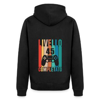 Niveau 45 - Veste à capuche bio Premium Unisexe - noir - Dos - Nico (187cm)