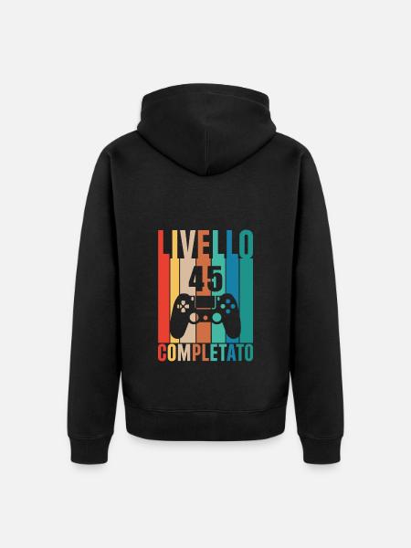 Level 45 - Unisex Premium Organic Zip Hoodie - black