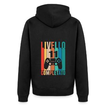 Niveau 11 - Veste à capuche bio Premium Unisexe - noir - Dos - Nico (187cm)