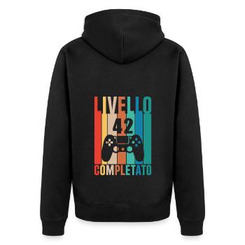 Niveau 42 - Veste à capuche bio Premium Unisexe - noir - Dos - Nico (187cm)