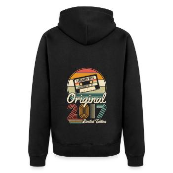 2017 - 2017 vintage - Fantastic since 2017 - Unisex Premium Organic Zip Hoodie - black - Back - Nico (187cm)