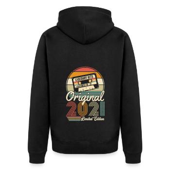 2021 Original 2021 Vintage Vintage Retro anniversa - Unisex Premium Organic Zip Hoodie - black - Back - Nico (187cm)