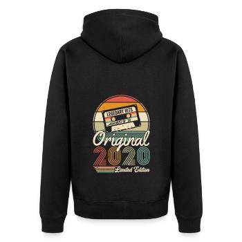 2020 - Unisex Premium Bio Zip Hoodie - Schwarz - Hinten - Nico (187cm)