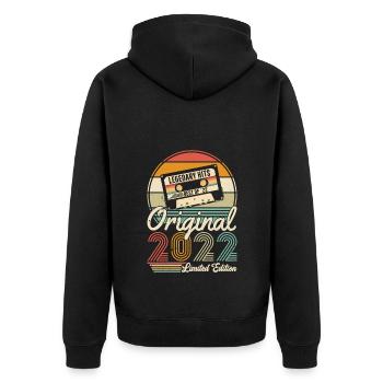 Vintage 2022 Best of 2022 - 3 Year Old Birthday - Unisex Premium Organic Zip Hoodie - black - Back - Nico (187cm)