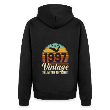 Cadeau 1997 Cadeau Anniversaire 1997 Vintage 1997 - Veste à capuche bio Premium Unisexe - noir - Dos - Nico (187cm)