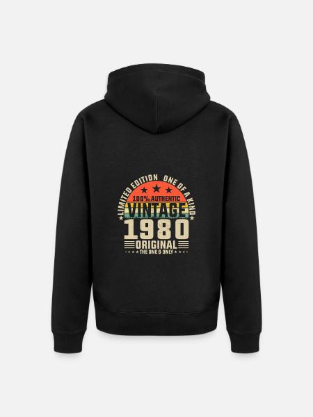 The best of 1980 - Unisex Premium Organic Zip Hoodie - black